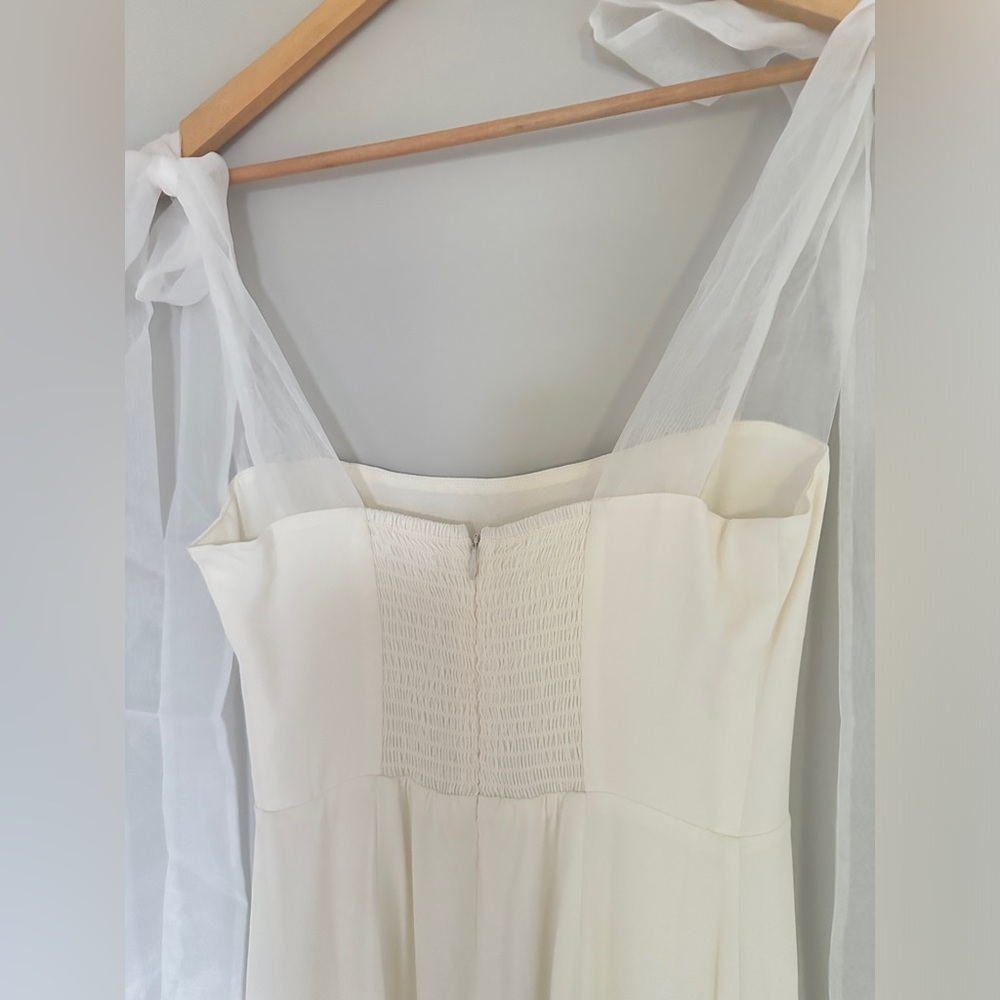 NEW Reformation Kairo Midi Dress Organza Straps Ivory Bridal | size 4 - Picture 12 of 16